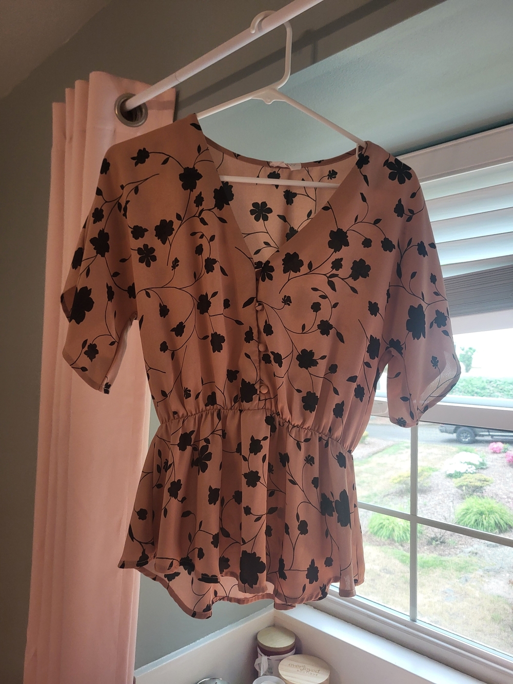 Sienna Sky Dusty Peach Floral Blouse